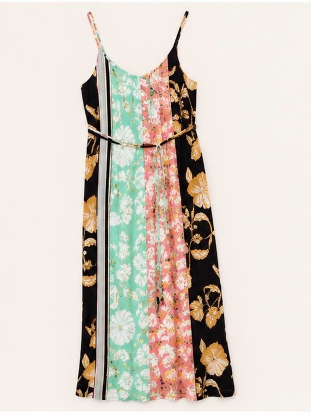 En Crème Floral Maxi Dress NWT Large Spaghetti Strap